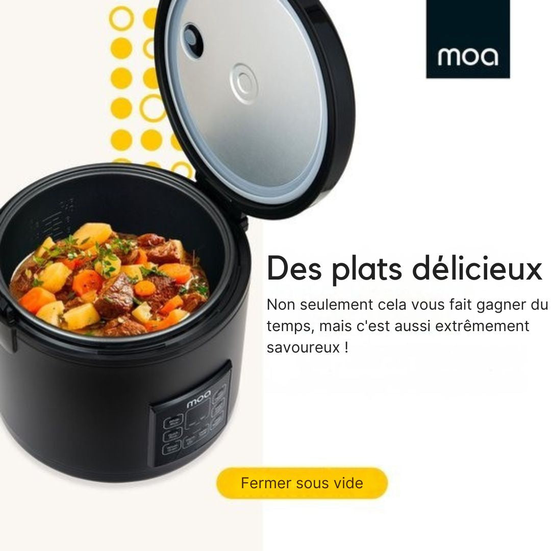 Multicuiseur 5L MOA Cuiseur de riz - vapeur Mijoteuse 700W - Noir