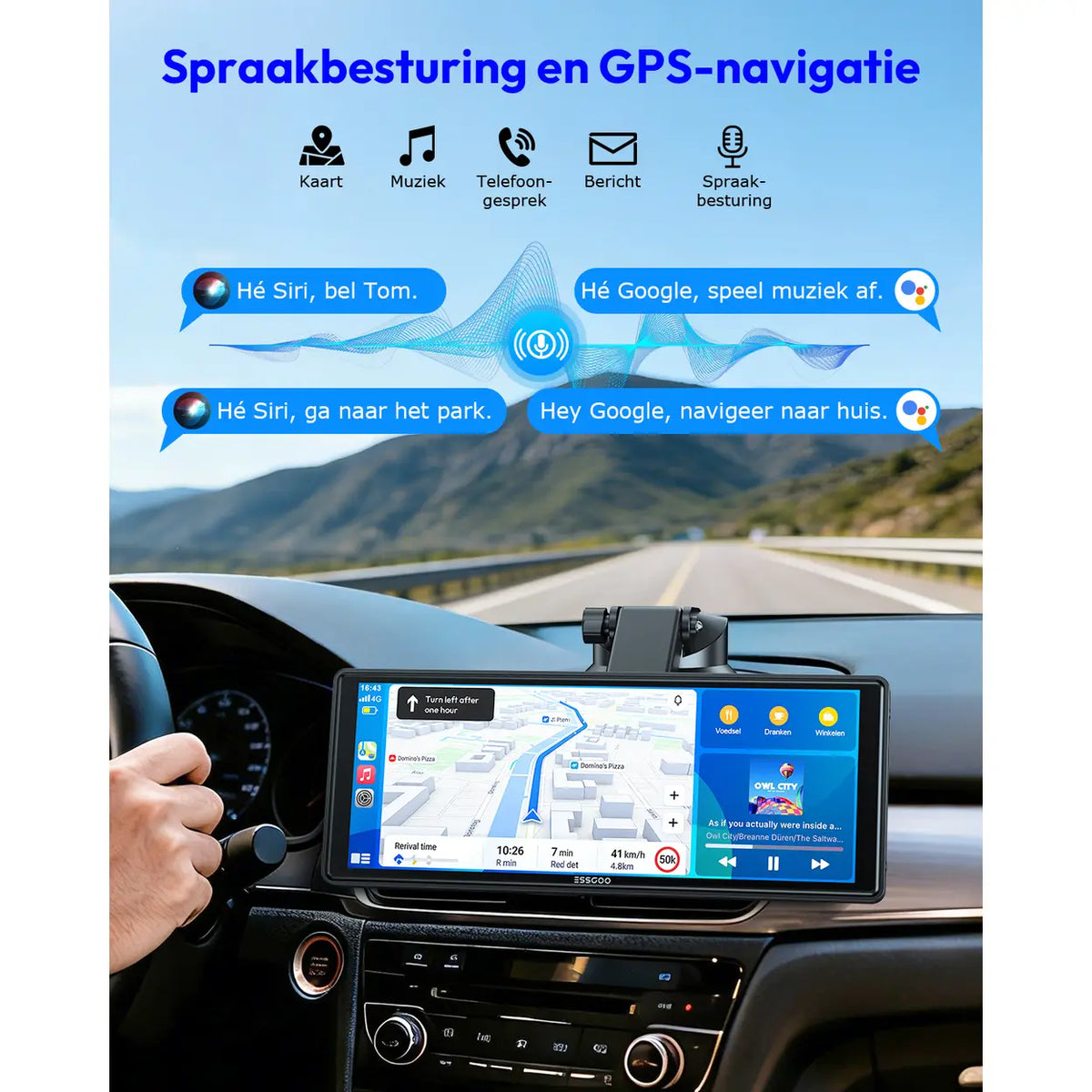 Écran CarPlay portable ESSGOO 10,26 pouces - sans fil