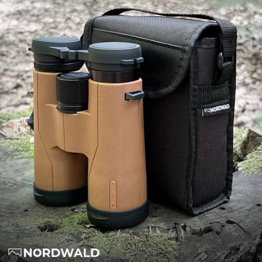 Jumelles Nordwald 10x42 - Cognac - Avec adaptateur pour smartphone