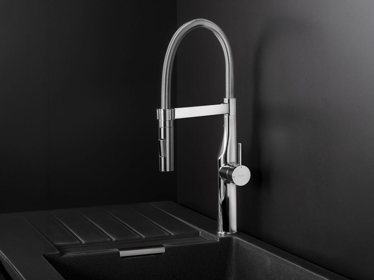 Mitigeur de cuisine Roca Glera Pro - Mousseur extractible - Chromé - Adapté à la basse pression