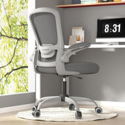 Chaise de bureau ergonomique - Soutien lombaire réglable - Accoudoirs rabattables - Fonction d'inclinaison à 135°