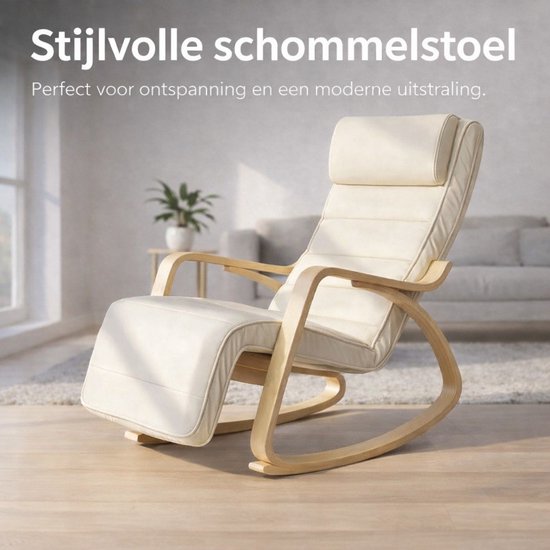 Fauteuil à bascule Bayt - Fauteuil - Fauteuil à bascule pour chambre d'enfant - Fauteuil de relaxation - Blanc