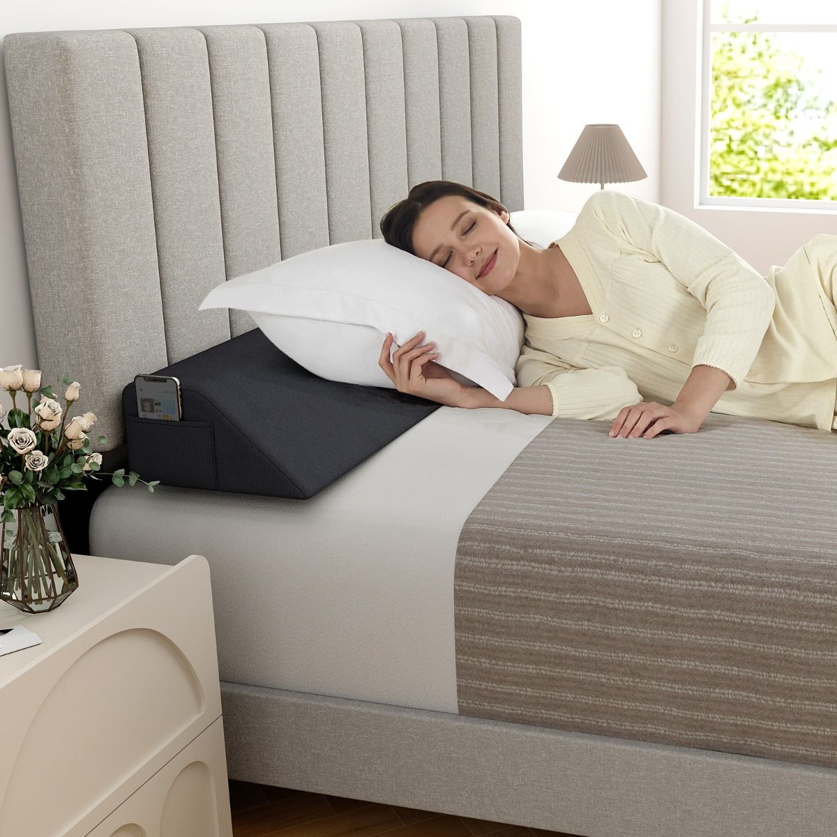 Coast Wedge Pillow Coussin trapèze 137 x 25 x 13 cm - Gris