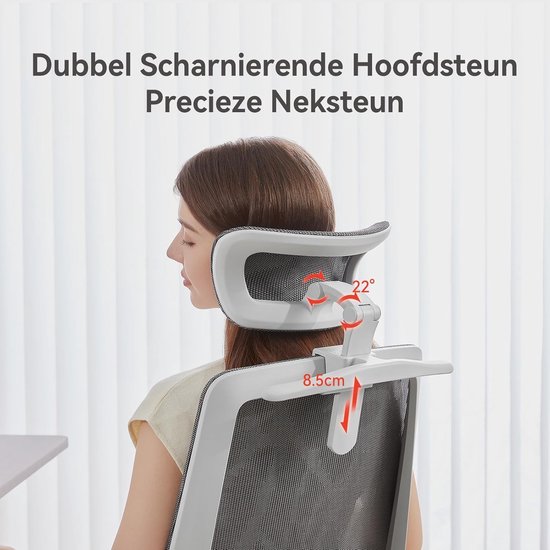 Sihoo M59AS : chaise de bureau ergonomique - Accoudoirs réglables en 3D et rabattables à 90° - Double dossier avec soutien lombaire adaptatif - Coussin d'assise en forme de selle - Maille de haute qualité - Certifié BIFMA/SGS - Jusqu'à 150 kg - 43,5 x 50,
