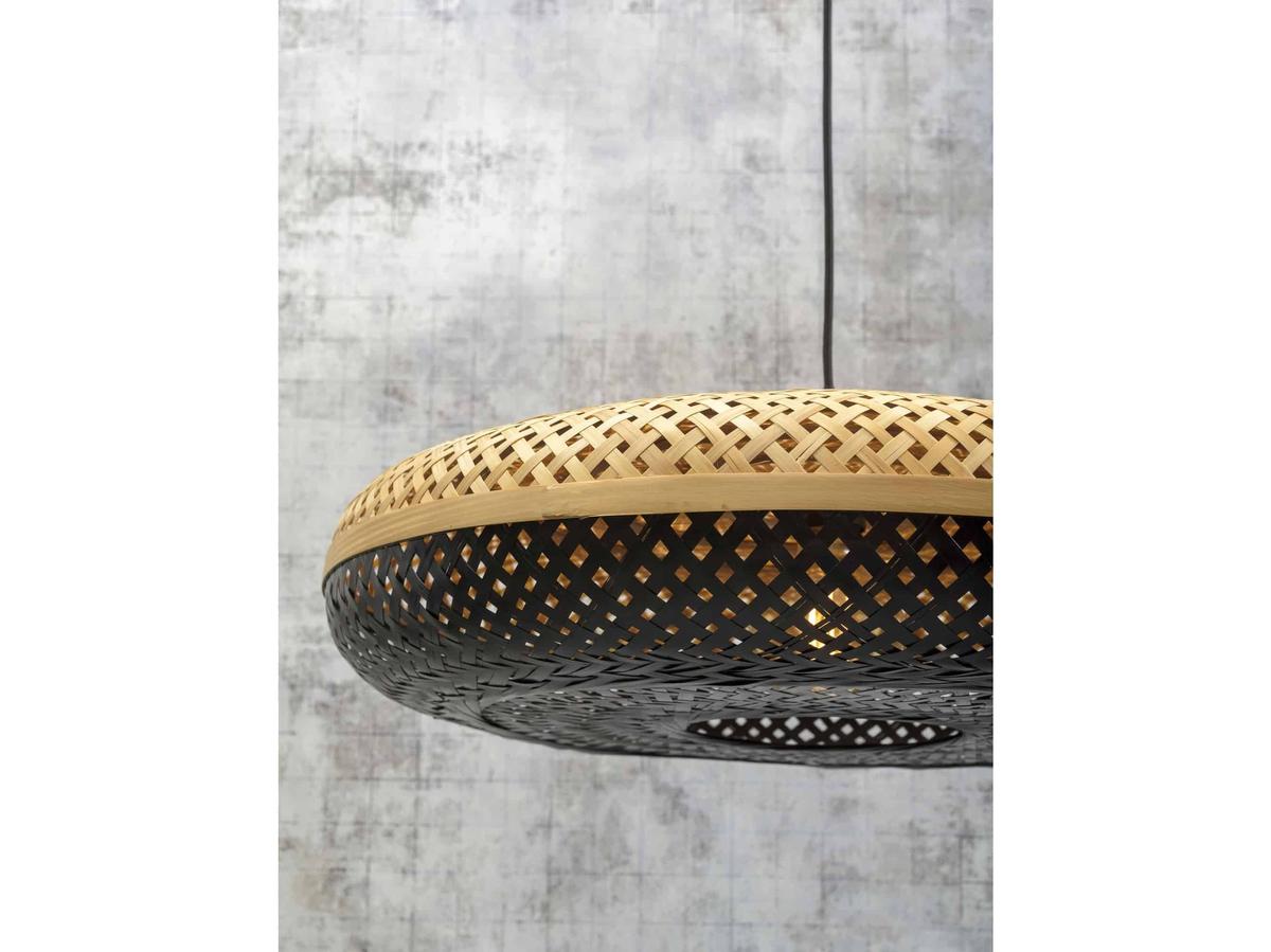 Suspension Good&Mojo Palawan - Bambou et noir - Ø 60 cm x 15 cm