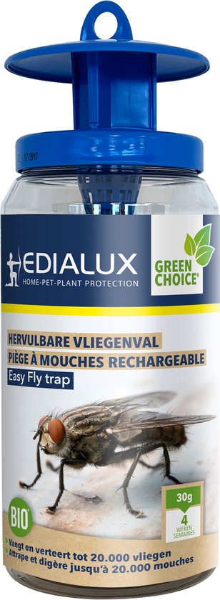 Piège à mouches réutilisable Edialux - Appât inclus