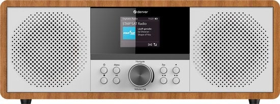 Denver Internet radio - Radio DAB - Radio FM - Lecteur CD - Bluetooth - 200W - AUX/USB - MIR270 - Bois