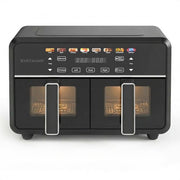 Friteuse à air chaud double XXL 11 L - Friteuse à air chaud sans PFAS - Infrarouge - Double zone - 2 x 5,5 L - 40–200 °C - 8 programmes de cuisson - 2 850 W - WM-2511 AF - Noir