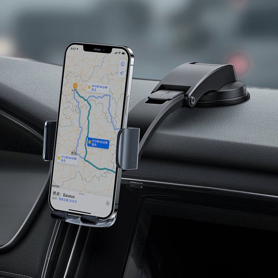 Support de téléphone Baseus pour tableau de bord/grille d'aération de voiture, noir