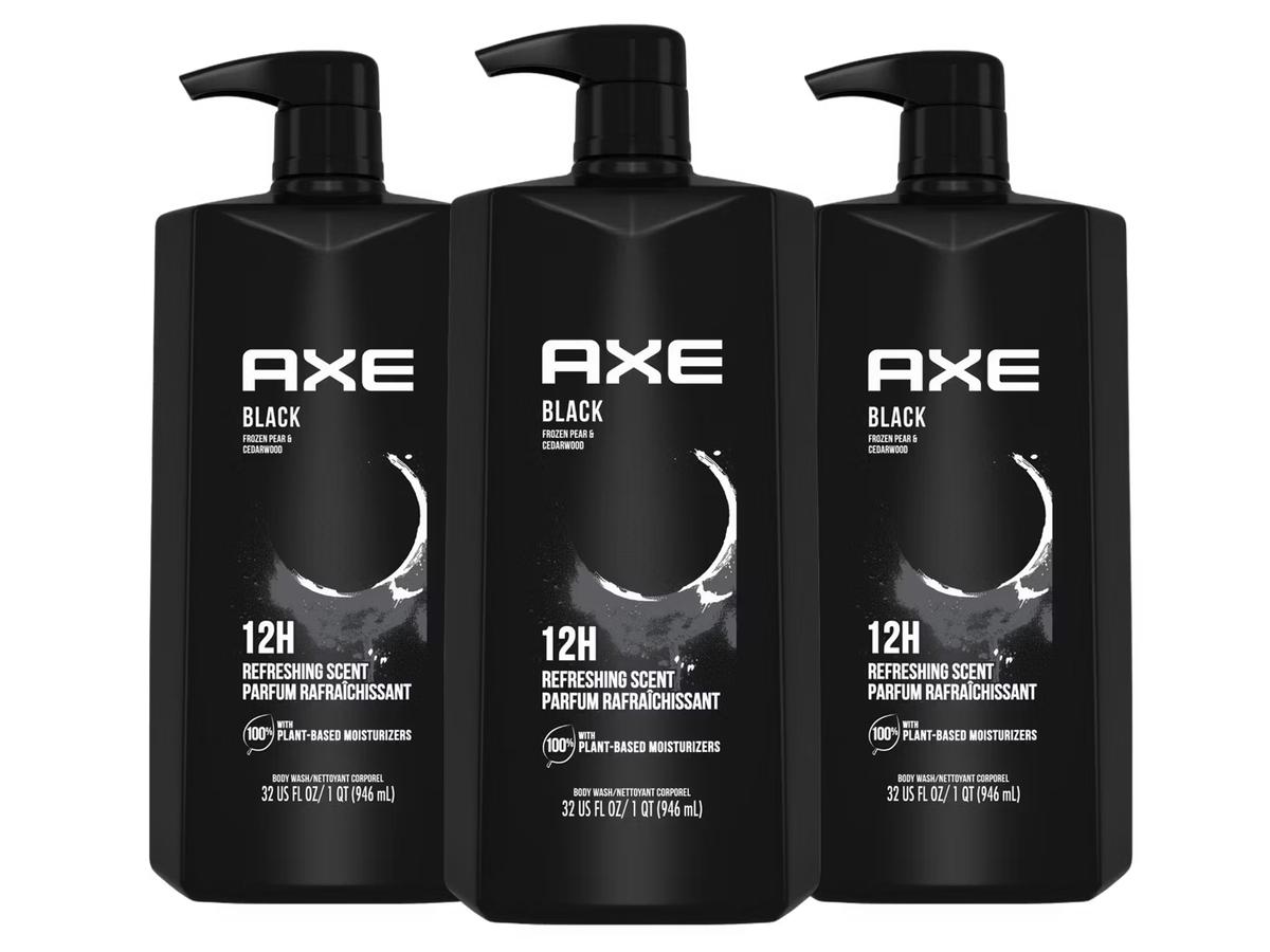 Gel douche Axe Black - Parfum rafraîchissant - 3 x 1 litre
