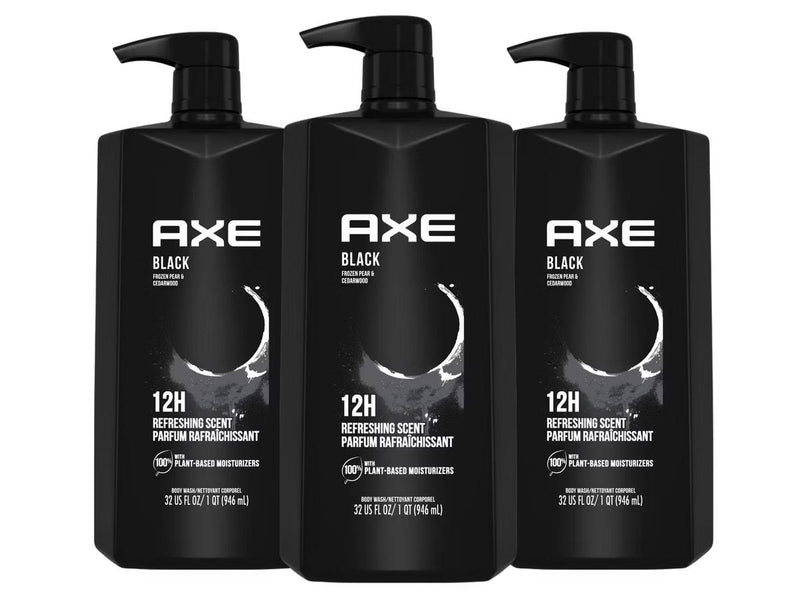 Gel douche Axe Black - Parfum rafraîchissant - 3 x 1 litre