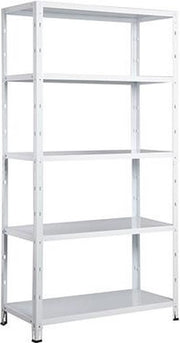 Opbergrek - 300 kg draagkracht - 170 cm hoog -  73 cm breed – 5 verstelbare legborden - Metaal - Wit