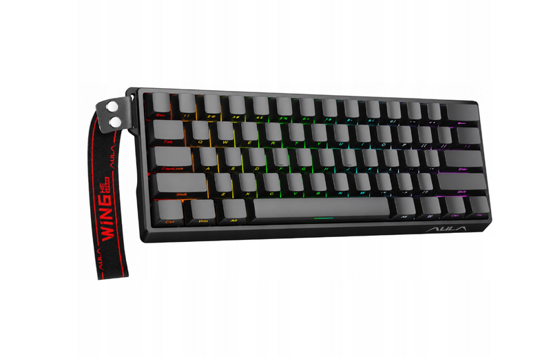 Clavier gaming AULA WIN60 HE - Compact 60 % - Commutateurs magnétiques - 8 000 Hz - Rapid Trigger - RGB - 30,2 x 10,9 cm