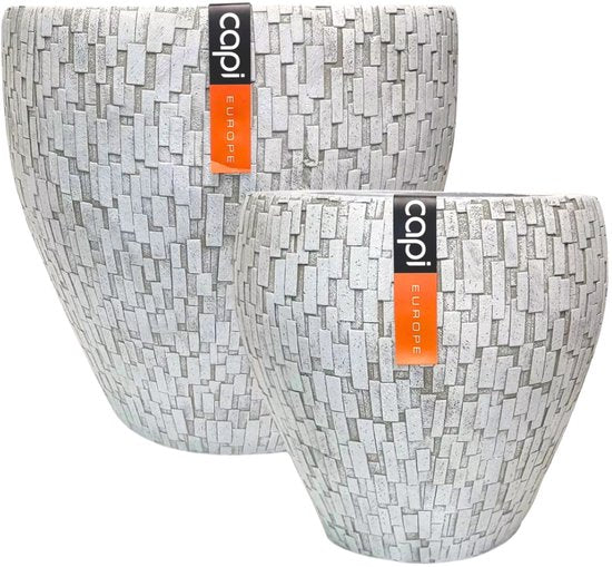 Capi Europe : lot de 2 pots de fleurs blancs de 39 cm
