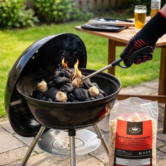 Fancy Flames - Allume-feu en spirale - 300 pièces - bois de sapin et cire végétale - sans fumée ni odeur - barbecue