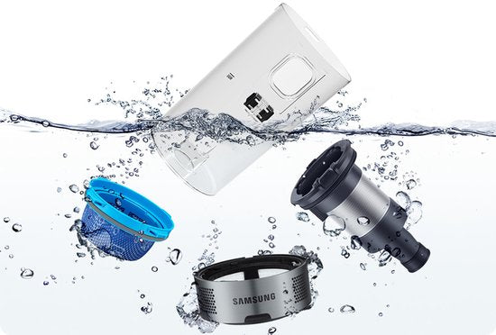 Aspirateur Samsung Jet 75E Pro Steel VS20B75ADR5 - 200 watts - Sans sac - Accessoire pour animaux - Brosse rotative