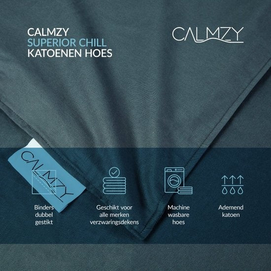 Calmzy Superior Chill - Housse de couette - Housse de couverture - 150 x 200 cm - Aéré - Respirant - Gris foncé
