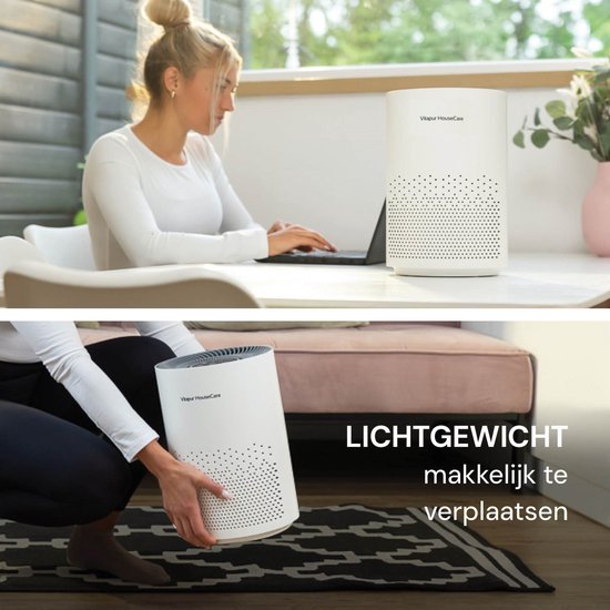 Purificateur d'air Vitapur - Purificateur d'air - Purificateur d'air avec filtre HEPA - Ioniseur à flux de 360 degrés - Extrêmement silencieux avec minuterie - Blanc