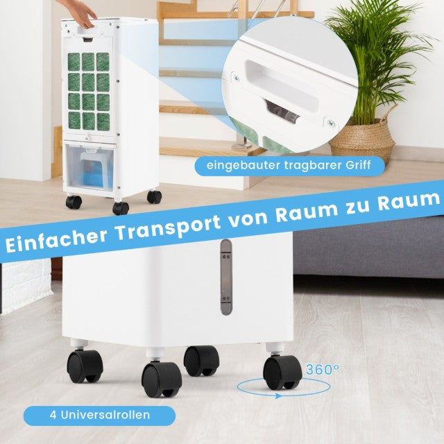 Climatiseur 3-en-1 Coast avec ventilateur et humidificateur - Minuterie - Blanc - 59 x 22 x 25,5 cm