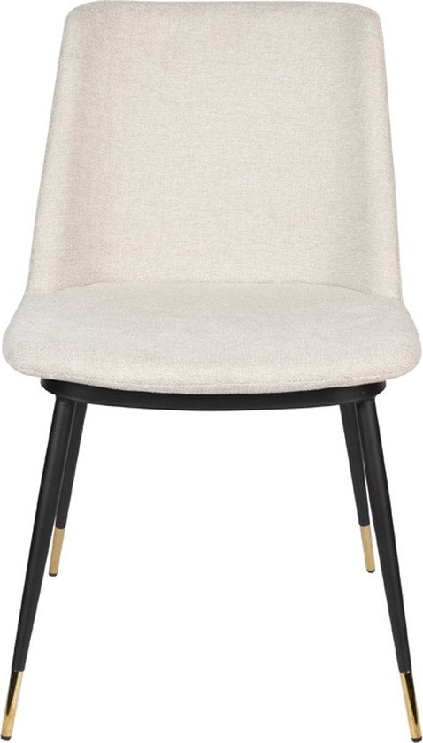 Chaise de salle à manger en tissu beige - 63x49.6x80cm - Lionel - Giga Meubel