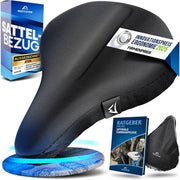 NEXTCOVER® NOUVEAU Housse de selle universelle en gel pour vélo, housse de pluie incluse [mousse à mémoire de forme] - Housse de selle imperméable avec rembourrage multicouche - Housse de selle anti-pluie pour selle de vélo, pour hommes et femmes - Fin