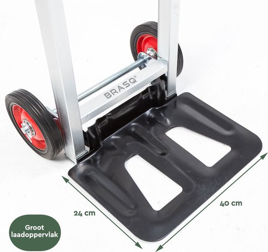 BRASQ Chariot pliable en acier - Capacité 90 KG - Chariot de transport - Chariot à plate-forme - Chariot