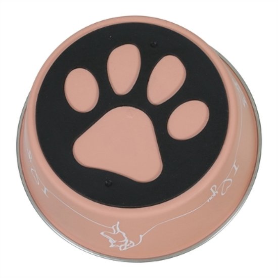 Gamelle pour chien Zolux Love - Intérieur en acier inoxydable - Rose - 1 700 ml