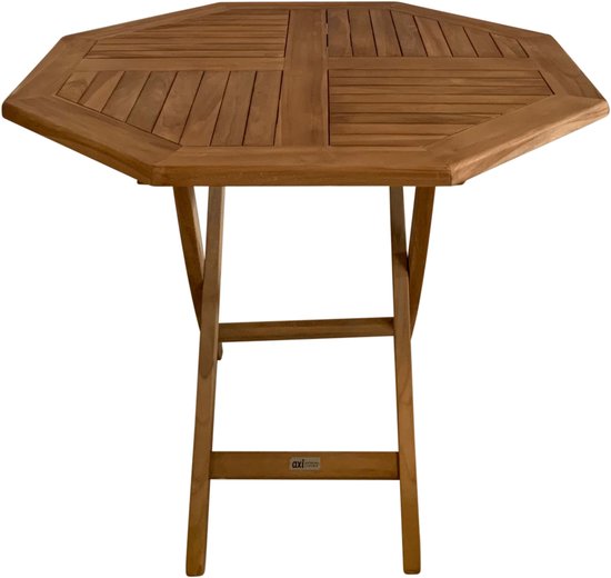 Table de jardin octogonale AXI Sana en teck – 100 x 100 x 75 cm – Pliable – Table pliante octogonale – Table de jardin en bois – Marron – Pour 4 personnes – Pour le jardin, la terrasse et le balcon
