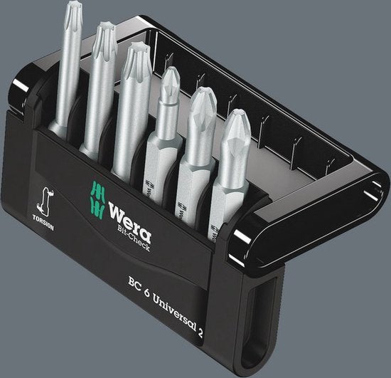 Wera Bit-Check 6 V Universal 1 05056478001 Jeu de 6 embouts à empreinte carrée (Robertson) Zone de torsion
