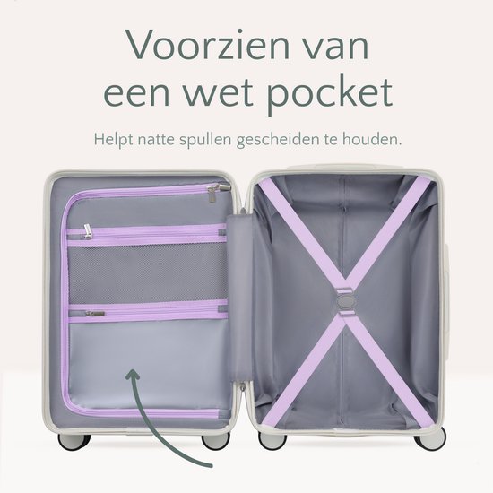 Skycases City Walker - Valise pour bagage à main - 34L - Légère et solide - Roues pivotantes à 360° - Verrouillage TSA - Housse de protection incluse - Compacte et spacieuse - Violet