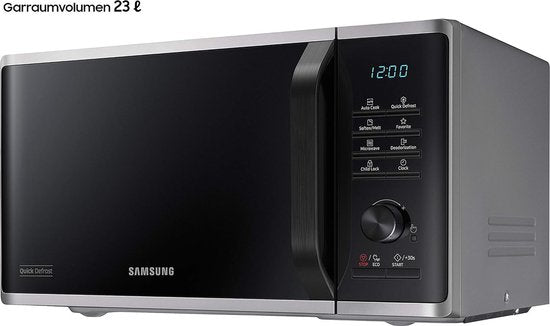 Micro-ondes Samsung MS2AK3515AS/EG – 800 W – largeur 48,9 cm – intérieur en céramique émaillée résistante aux rayures – programme de décongélation « Quick Defrost » Intérieur en céramique émaillée résistante aux rayures