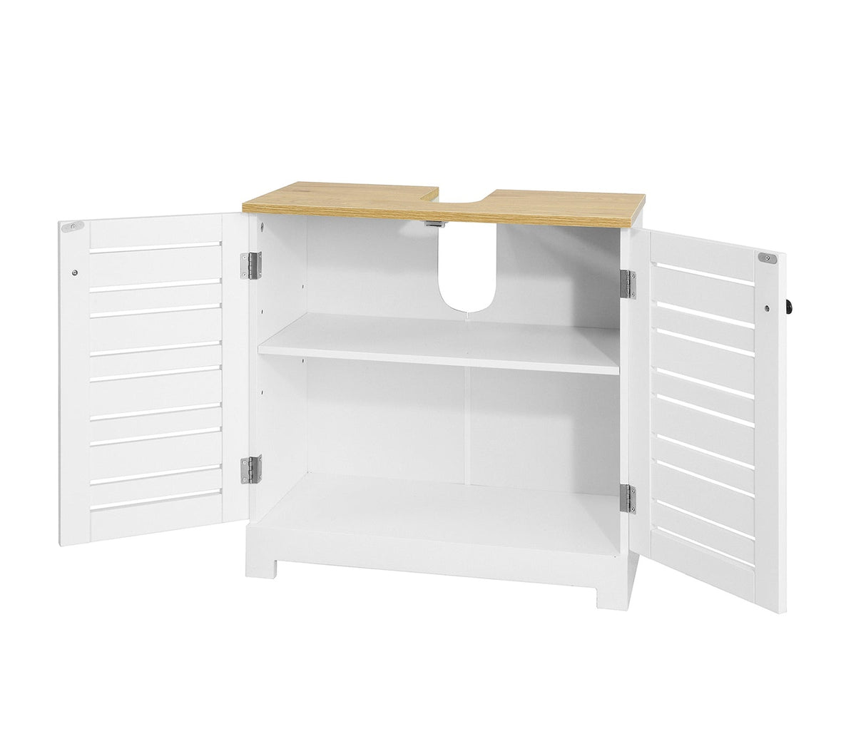SoBuy Meuble de salle de bain - 2 couches - 2 portes - 60 x 30 x 59 cm - blanc
