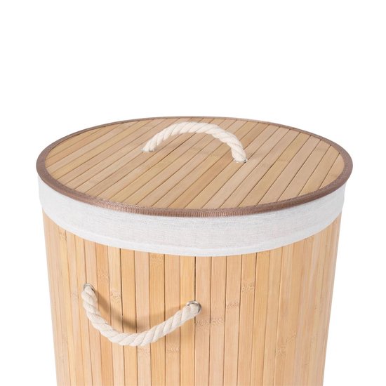 Panier à linge Compactor en bambou 40 x 60 cm, marron
