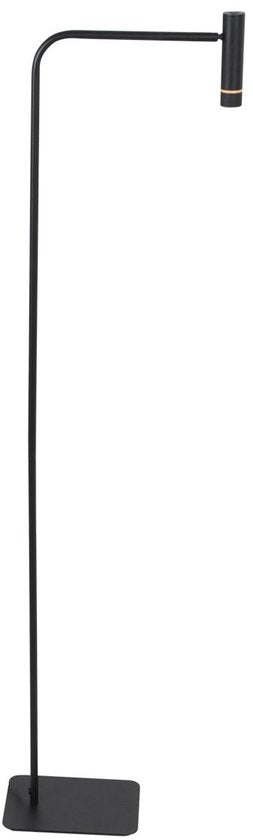 Lampadaire Steinhauer Volari 4710ZW en plastique noir et métal, hauteur 120 cm, ampoule LED « dim-to-warm » avec tête orientable et inclinable, pour usage intérieur