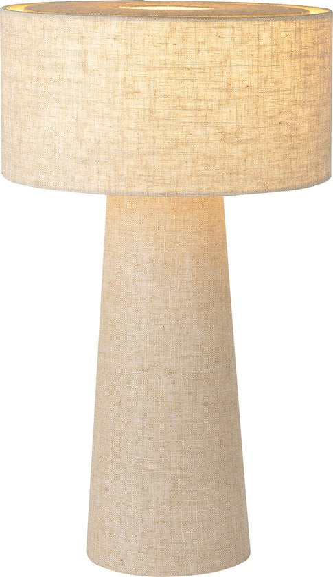 Lucide LEEROY - Lampe de table - Ø 30 cm - 1xE27 - Taupe - Japandi