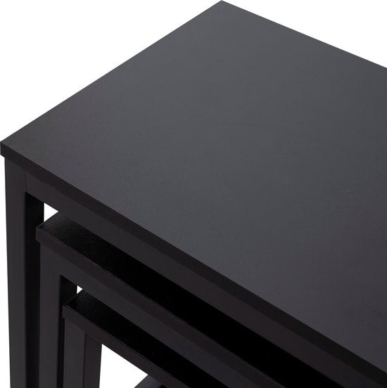 Ensemble de 3 tables d'appoint industrielles noires : économiser de l'espace avec style