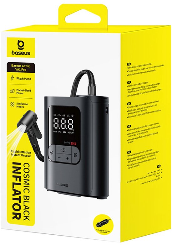 Baseus GoTrip VA1 - Compresseur de voiture - 150 PSI - 12 V - Éclairage LED