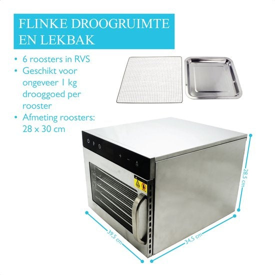 Déshydrateur alimentaire Wartmann 2206 DH, four de séchage, déshydrateur, acier inoxydable, 6 couches.
