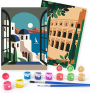 Rubye® Painting By Number Adults - Italy - Including Painting and Brushes - Canvas Painting Canvas Without Frame - Colour by Number - Double Set - 15x20cm