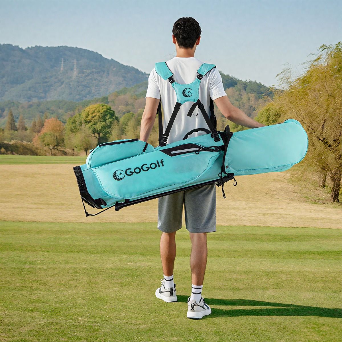Sac de golf Coast - 8 compartiments - 5 poches de rangement - turquoise
