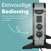 AirKing Radiateur convecteur électrique - 1250/2000 Watts - Thermostat réglable - Noir