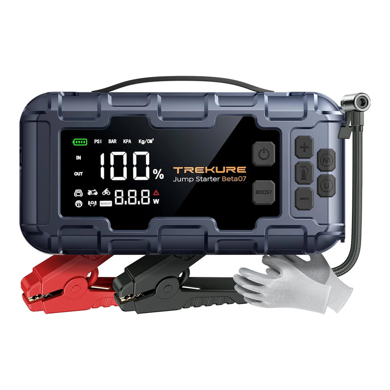 TREKURE Beta07 Démarreur 6000 A - 12 V - avec compresseur d'air 160 PSI, 45 W PD
