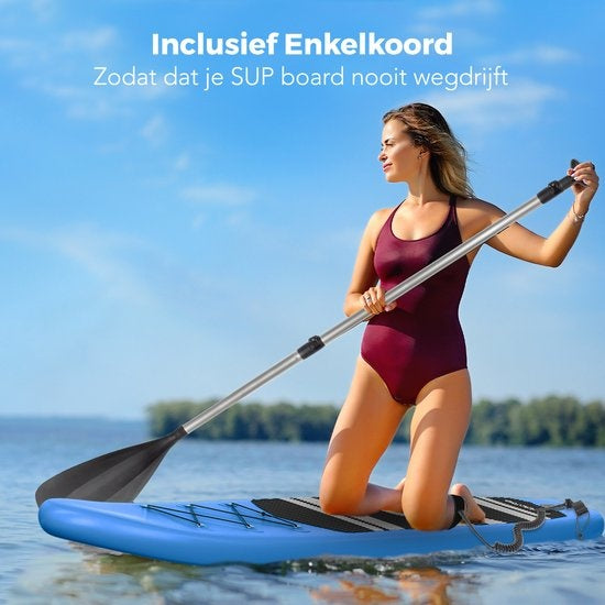 LifeGoods SUP Board - avec siège - Inflatable Paddle Board - Set complet - Max. 135KG - 320x81cm - Bleu