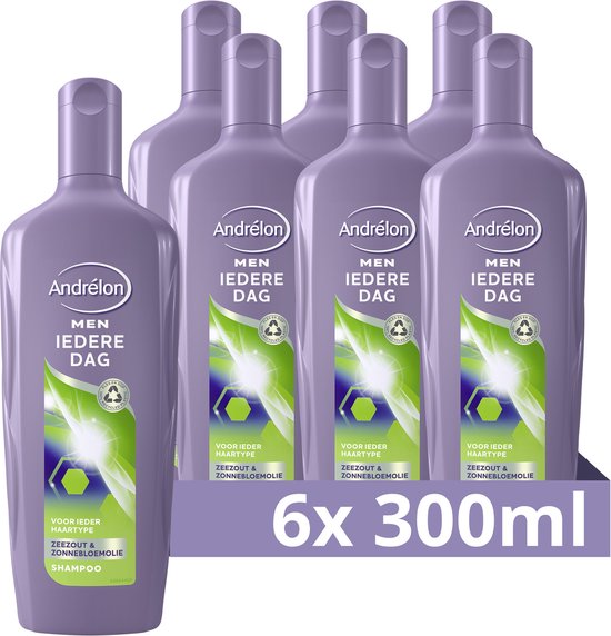 Shampoing Andrélon Men « Tous les jours » - 6 x 300 ml - Lot économique