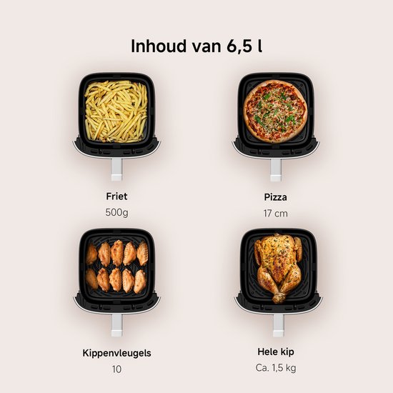 Friteuse à air chaud Xiaomi XL 6,5 L – 220 °C – Pour 500 g de frites – Noir