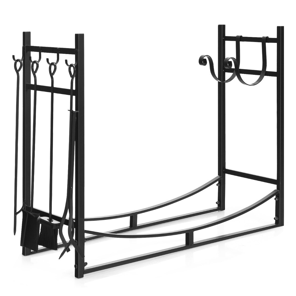 Coast Robust Firewood Shelf & Tool Set with cancellation Wood Owner & Shovel 91x33x76cm black