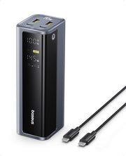 Batterie externe Baseus EnerGeek - 145 W, 20 800 mAh, pour ordinateur portable - - Chargeur portable - Batterie externe avec 2 ports USB-C PD 3.0 (100 W max.) pour une recharge rapide, écran numérique, compatible avec MacBook Pro, Dell, HP, SteamDeck, iPh
