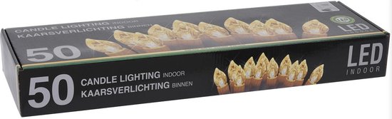 Décoration d'intérieur - Guirlande lumineuse - 50 ampoules LED - 12,2 mètres de longueur - Guirlande de Noël - Blanc chaud - Crème