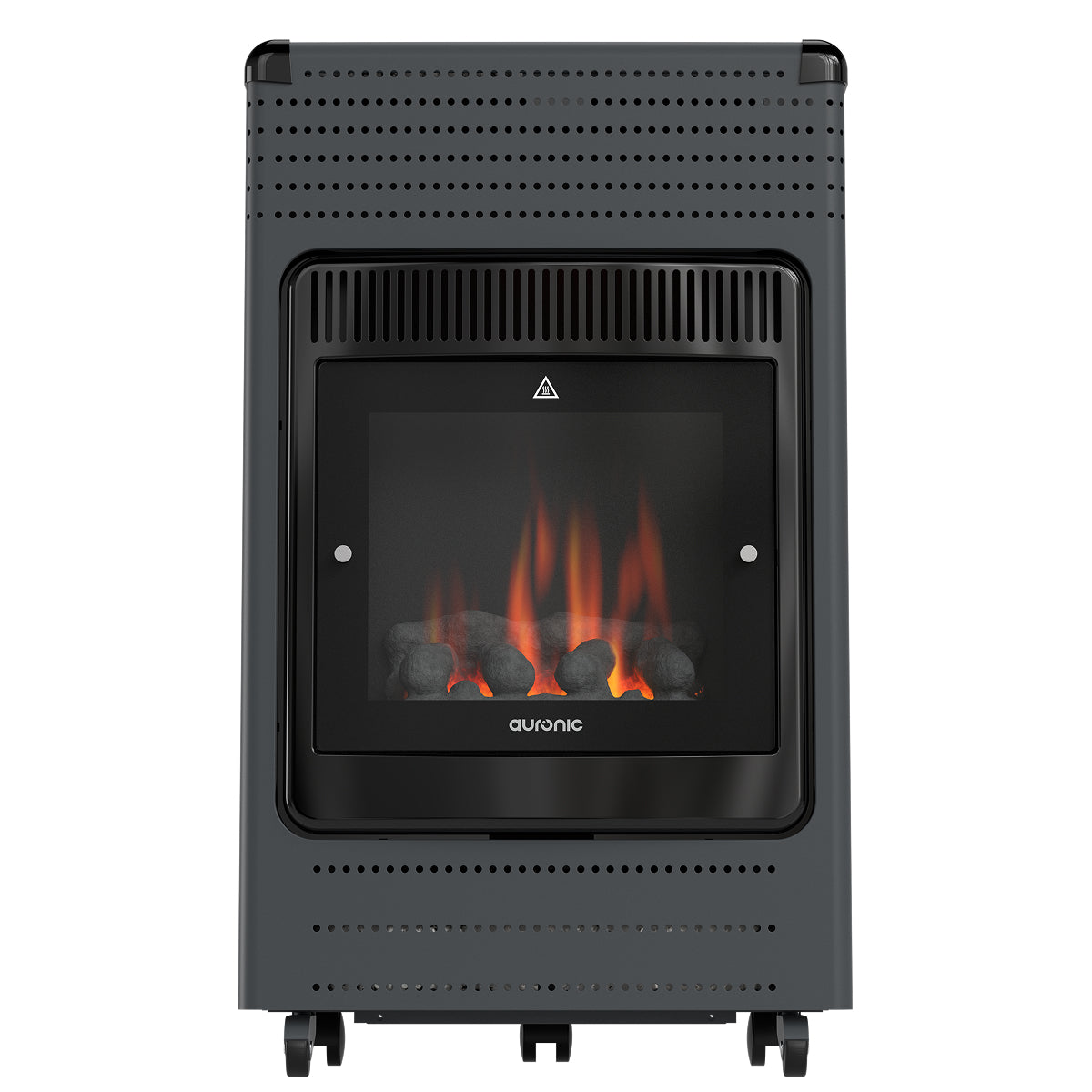 Chauffage à gaz portable Auronic – 3 400 W – Effet flamme – 2 réglages de chaleur – Jusqu'à 50 m²
