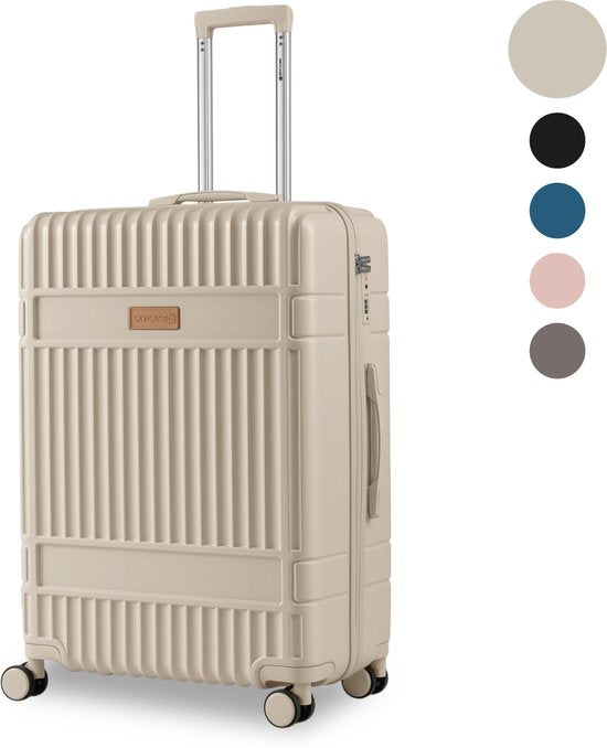 SKYCASES Bagage à main – Classic Heritage – Valise à roulettes légère – Durable – 36 L – Serrure TSA – 55 x 39 x 20 cm – Valise à roulettes pour bagage à main – Roulettes Spinner – Beige